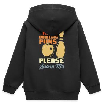 Bowler joke - Kids Premium Organic Zip-up Hoodie - black - Back - AI Model Kid Male (0cm)