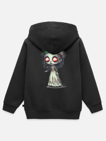 Zombie Bride - Kids Premium Organic Zip-up Hoodie - black