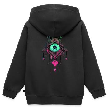 Traumfänger #4 - Kinder Premium Organic Zip Hoodie - Schwarz - Hinten - AI Model Kid Male (0cm)