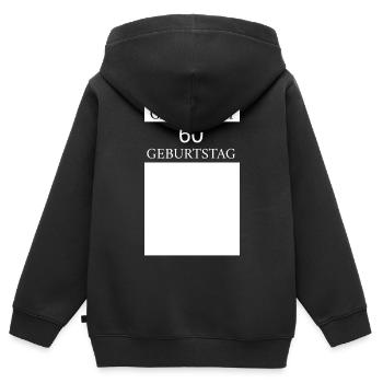 Gästebuch 60.Geburtstag Unterschrift T-shirt - Kinder Premium Organic Zip Hoodie - Schwarz - Hinten - AI Model Kid Male (0cm)