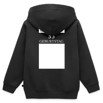 Gästebuch 35.Geburtstag Unterschrift T-shirt - Kinder Premium Organic Zip Hoodie - Schwarz - Hinten - AI Model Kid Male (0cm)