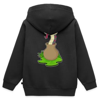Vase Serpent - Sweat Premium à capuche zippé enfant bio - noir - Dos - AI Model Kid Male (0cm)