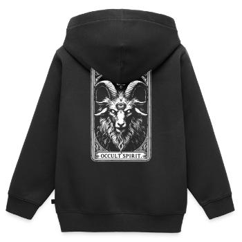 Baphomet Occult Spirit - Sweat Premium à capuche zippé enfant bio - noir - Dos - AI Model Kid Male (0cm)