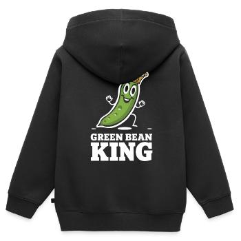Grüne Bohnen - Kinder Premium Organic Zip Hoodie - Schwarz - Hinten - AI Model Kid Male (0cm)