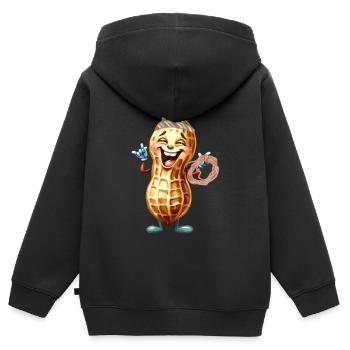 Cacahuète Wild West Enfant Enfants Cacahuètes Noix - Sweat Premium à capuche zippé enfant bio - noir - Dos - AI Model Kid Male (0cm)