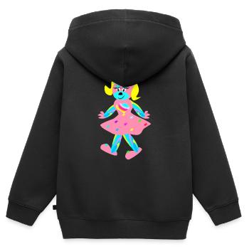 Regenbogentriene - Phantasie - Tierchen - Kinder Premium Organic Zip Hoodie - Schwarz - Hinten - AI Model Kid Male (0cm)