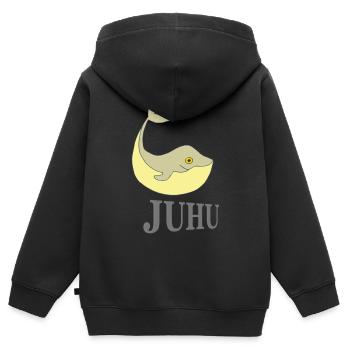 Walfisch lustig - Kinder Premium Organic Zip Hoodie - Schwarz - Hinten - AI Model Kid Male (0cm)