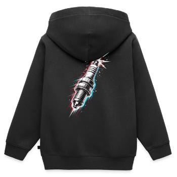 Spark Plug Engine Mechanic Tool Design - Kids Premium Organic Zip-up Hoodie - black - Back - AI Model Kid Male (0cm)