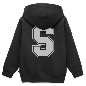 Monogramm Grey Green College House Initial S - Kinder Premium Organic Zip Hoodie - Schwarz - Hinten - AI Model Kid Male (0cm)