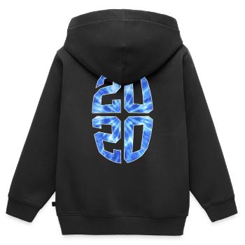 6 ANS 2020 6E ANNIVERSAIRE - Sweat Premium à capuche zippé enfant bio - noir - Dos - AI Model Kid Male (0cm)