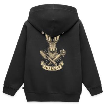CARROT PATCH FOREMAN - Kids Premium Organic Zip-up Hoodie - black - Back - AI Model Kid Male (0cm)