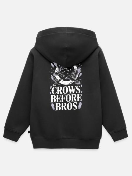Krähen über Mond – Bro-Code - Kinder Premium Organic Zip Hoodie - Schwarz