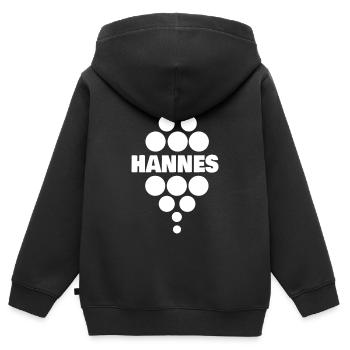 Étudiant Hannes - Sweat Premium à capuche zippé enfant bio - noir - Dos - AI Model Kid Male (0cm)