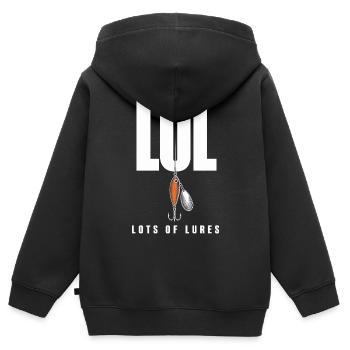LOL Lots Of Lures Funny Angler Motif for - Kids Premium Organic Zip-up Hoodie - black - Back - AI Model Kid Male (0cm)