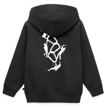 Kletterseil Klettern  - Kinder Premium Organic Zip Hoodie - Schwarz - Hinten - AI Model Kid Male (0cm)