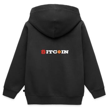 Bitcoin - Sweat Premium à capuche zippé enfant bio - noir - Dos - AI Model Kid Male (0cm)