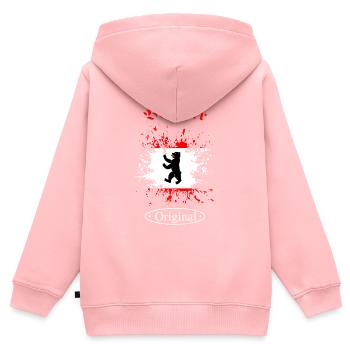 Berlin - Kinder Premium Organic Zip Hoodie - Rosa - Hinten - AI Model Kid Female (0cm)