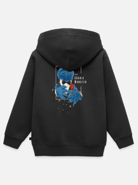 Sesamstraße The Cookie Monster - Kinder Premium Organic Zip Hoodie - Schwarz