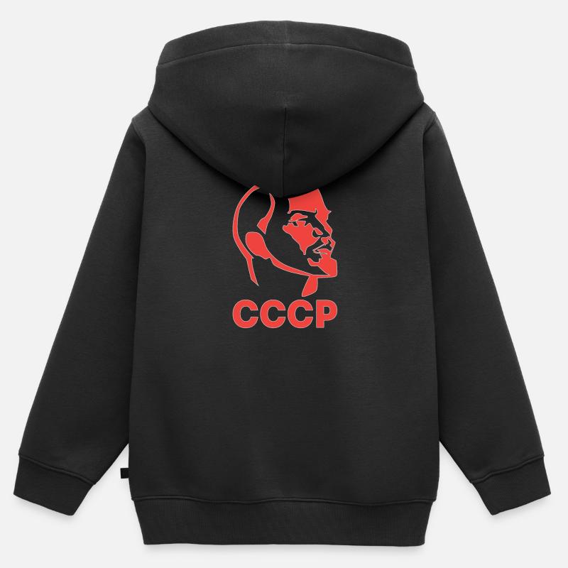 udssr Symbol Statement Soviet red - Sweat Premium à capuche zippé enfant bio - noir