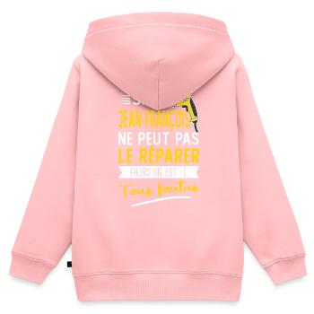 Si Jean françois ne peut pas le réparer est foutus - Sweat Premium à capuche zippé enfant bio - rose - Dos - AI Model Kid Female (0cm)