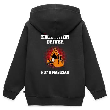 Heavy Equipment Operator and Excavator Operator Design - Kids Premium Organic Zip-up Hoodie - black - Back - AI Model Kid Male (0cm)