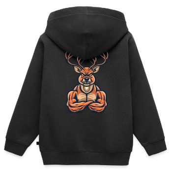 Bodybuilder Reh Weightlifting Muskelaufbau Gym - Kinder Premium Organic Zip Hoodie - Schwarz - Hinten - AI Model Kid Male (0cm)