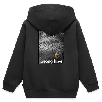 Wrong Hive - Kids Premium Organic Zip-up Hoodie - black - Back - AI Model Kid Male (0cm)