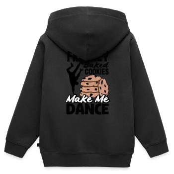 Freshly Baked Cookies Make Me Dance Joyful - Kinder Premium Organic Zip Hoodie - Schwarz - Hinten - AI Model Kid Male (0cm)