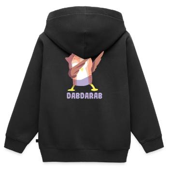 hibou hibou doux danse tamponnant Déclaration Fun cadeau - Sweat Premium à capuche zippé enfant bio - noir - Dos - AI Model Kid Male (0cm)
