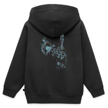 vis, dessin, tournevis, vis, bleu - Sweat Premium à capuche zippé enfant bio - noir - Dos - AI Model Kid Male (0cm)