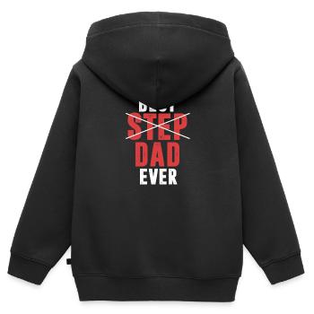 Best Step Dad Ever Stepfather - Kids Premium Organic Zip-up Hoodie - black - Back - AI Model Kid Male (0cm)