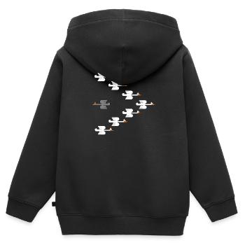 Inspirational Swim Against The Current Anti - Kids Premium Organic Zip-up Hoodie - black - Back - AI Model Kid Male (0cm)