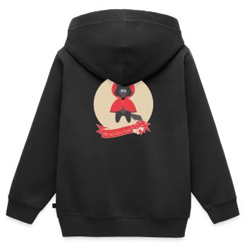 Wolf Rotkäppchen - Kinder Premium Organic Zip Hoodie - Schwarz - Hinten - AI Model Kid Male (0cm)