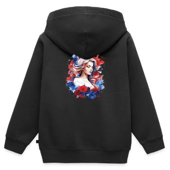 T-Shirt Frankreich - Kinder Premium Organic Zip Hoodie - Schwarz - Hinten - AI Model Kid Male (0cm)