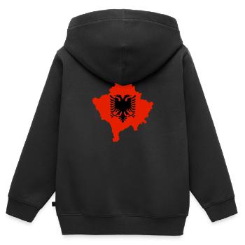 Kosovo Albanien - Kinder Premium Organic Zip Hoodie - Schwarz - Hinten - AI Model Kid Male (0cm)