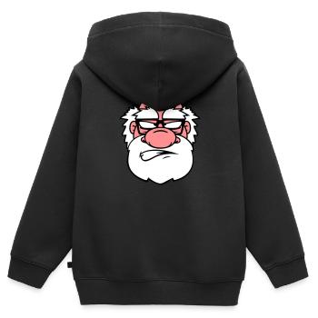 gesicht kopf boese veraergert wuetend sauer schlec - Kinder Premium Organic Zip Hoodie - Schwarz - Hinten - AI Model Kid Male (0cm)