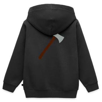 Hache - Sweat Premium à capuche zippé enfant bio - noir - Dos - AI Model Kid Male (0cm)