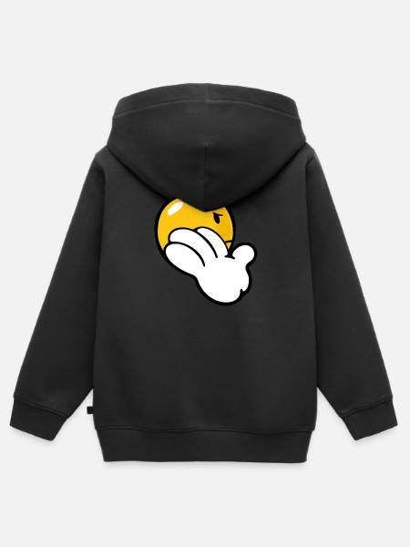 Smiley Anger Uninterested - Kinder Premium Organic Zip Hoodie - Schwarz