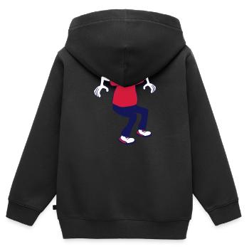 cartoon figure without a head - Kids Premium Organic Zip-up Hoodie - black - Back - AI Model Kid Male (0cm)