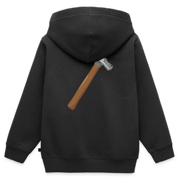 marteau - Sweat Premium à capuche zippé enfant bio - noir - Dos - AI Model Kid Male (0cm)