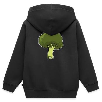 Brokkoli - Kinder Premium Organic Zip Hoodie - Schwarz - Hinten - AI Model Kid Male (0cm)