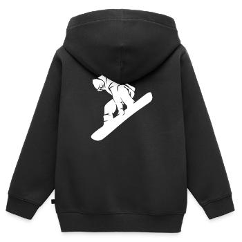 Snowboard Snowboarder - Sweat Premium à capuche zippé enfant bio - noir - Dos - AI Model Kid Male (0cm)