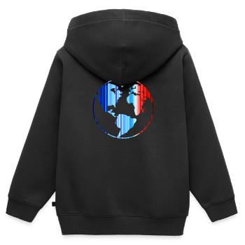Global Warming - Kids Premium Organic Zip-up Hoodie - black - Back - AI Model Kid Male (0cm)