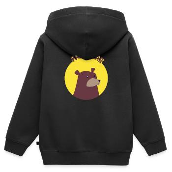 Papa Bear - Kinder Premium Organic Zip Hoodie - Schwarz - Hinten - AI Model Kid Male (0cm)