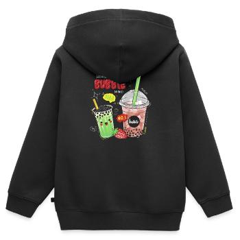 Bubble tee chemises cool ch / at - Sweat Premium à capuche zippé enfant bio - noir - Dos - AI Model Kid Male (0cm)