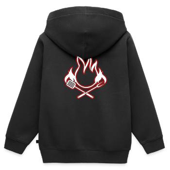 Barbecue - Sweat Premium à capuche zippé enfant bio - noir - Dos - AI Model Kid Male (0cm)