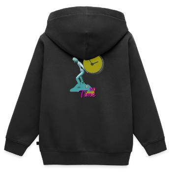Keine Zeit No Time - Kinder Premium Organic Zip Hoodie - Schwarz - Hinten - AI Model Kid Male (0cm)