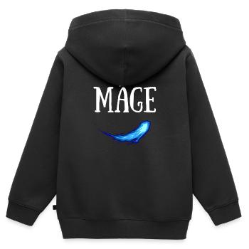 MAGE JDR SORTILEGE PERSONNAGE - Sweat Premium à capuche zippé enfant bio - noir - Dos - AI Model Kid Male (0cm)