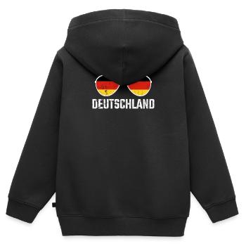 Deutschland Germany Sonnenbrille Germania Flagge - Kinder Premium Organic Zip Hoodie - Schwarz - Hinten - AI Model Kid Male (0cm)