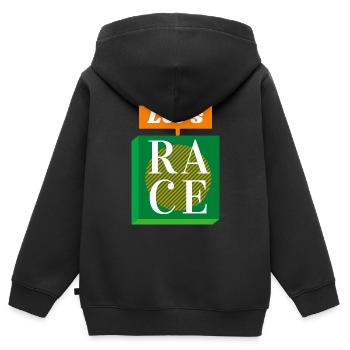 Das Rennen - Kinder Premium Organic Zip Hoodie - Schwarz - Hinten - AI Model Kid Male (0cm)